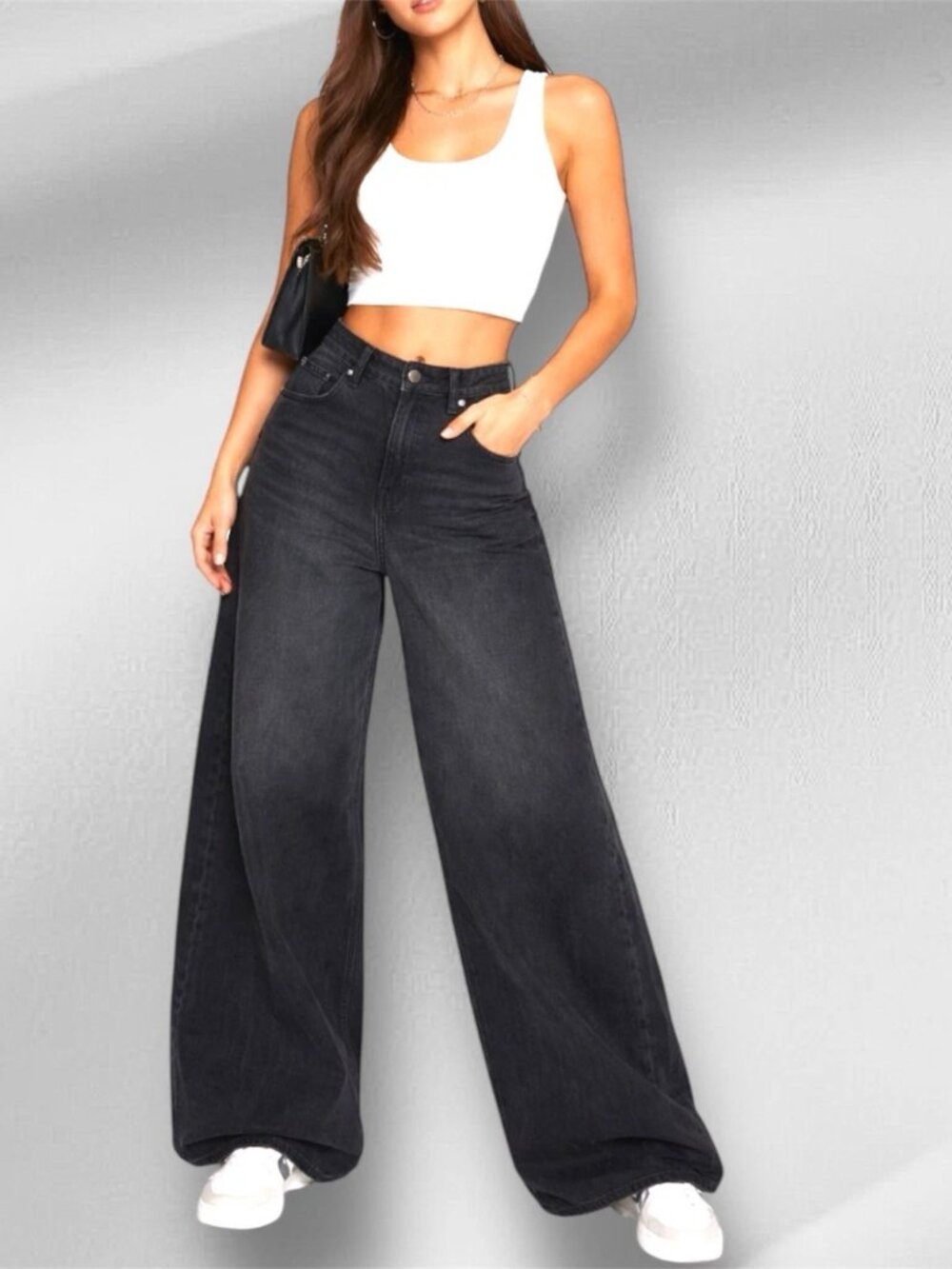 AMERICAN EAGLE curvy super high rise baggy wide leg jeans (sz12)
